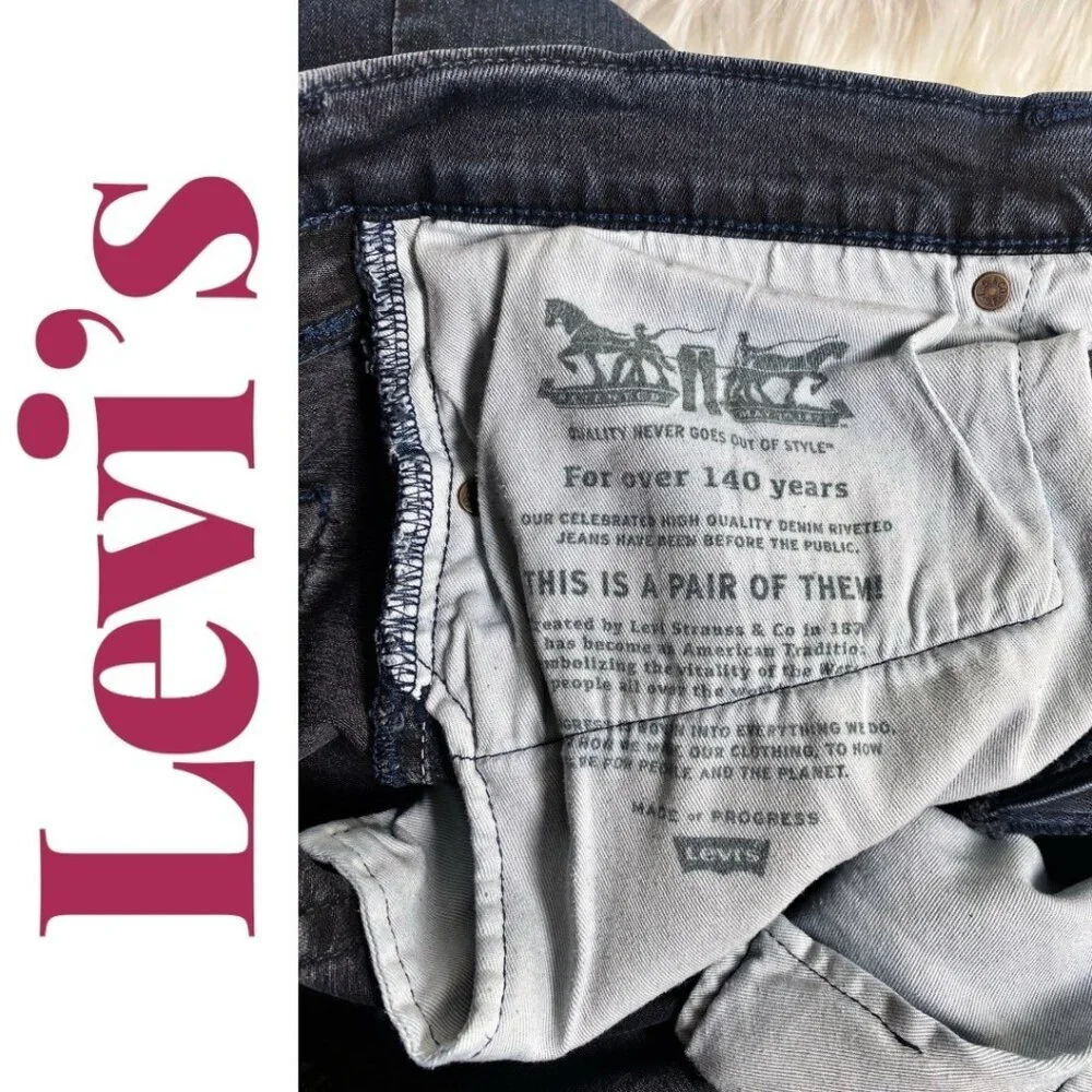 LEVI’S 502 MEN’S TAPER FIT Dark Blue Indigo‎ Wash Jeans, Size 34x30